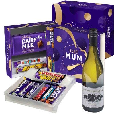 Cadbury Best Mum Selection Box & White Wine Gift