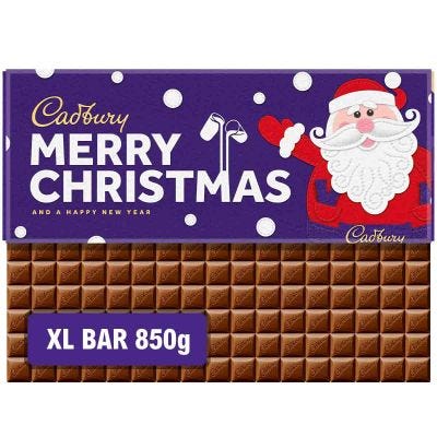 Cadbury Dairy Milk Merry Christmas Gift Chocolate Bar 850g