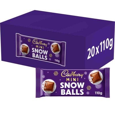 Cadbury Mini Snow Balls Bar 110g (Box of 20)