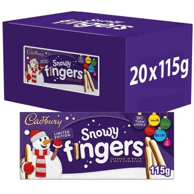 Cadbury Snowy Fingers Christmas Biscuits Box of 20