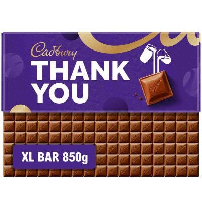 Dairy Milk Thank You Gift Chocolate Bar 850g