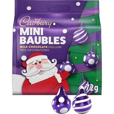 Cadbury Mini Baubles Chocolate Tree Decorations 72g
