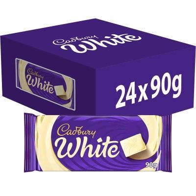 Cadbury White Chocolate Bar 90g (Box of 24)