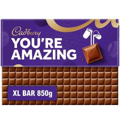 Cadbury Dairy Milk You're Amazing Chocolate Bar 850g